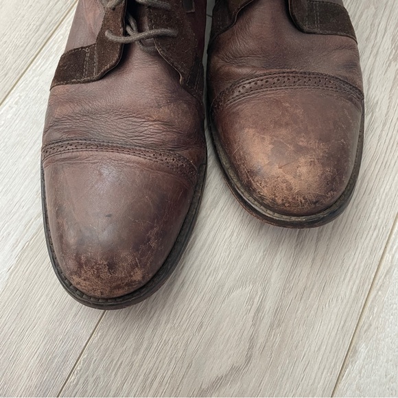J.Lindeberg Leather Boots lace up ankle mens Brown (size 9.5) workwear retro main image 4